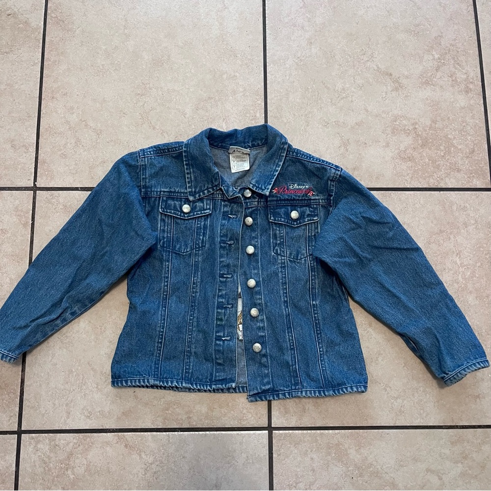 Vintage 90s Disney Princesses Embroidered‎ Girls Denim Jacket Size S